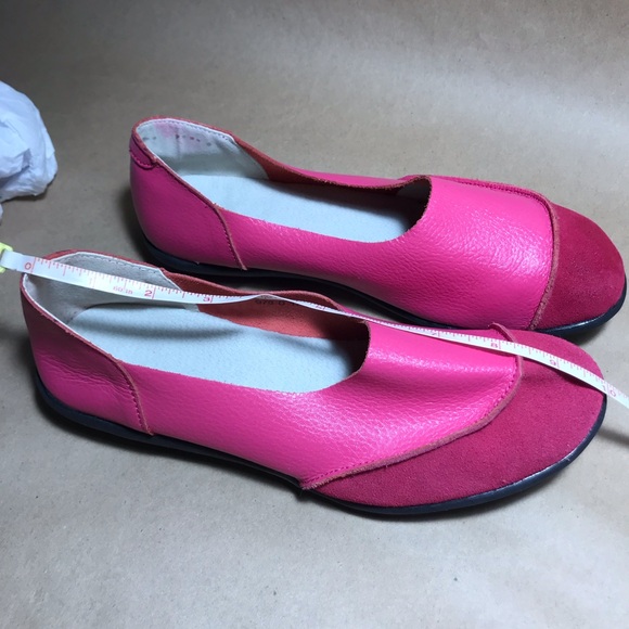 Italian Quality Pink Soft Pebbled Leather Ballet Flats - Picture 11 of 12